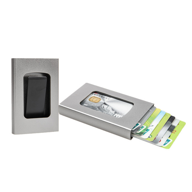 RFID Blacking Secure Pocket Wallet alyuminiy naqd pul va karta egasi